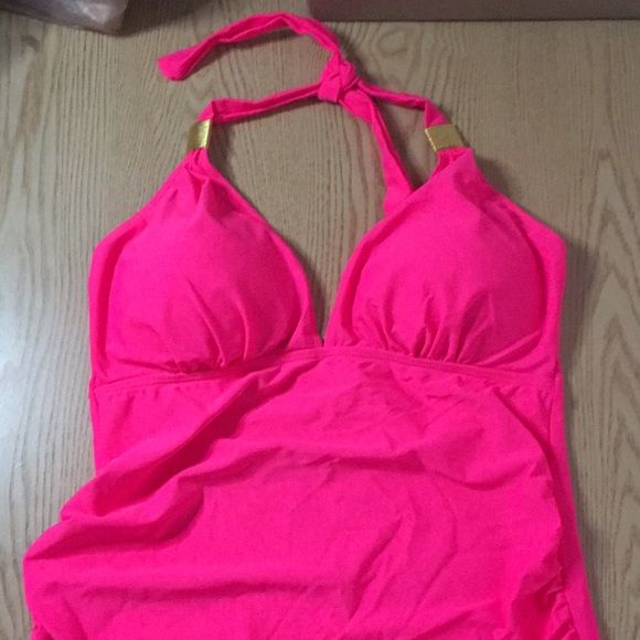 B20 New Women 2pc Tankini Swimsuit with Gold Details High Waisted Size Large - Picture 2 of 7